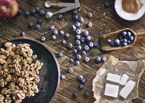 Almond Pancakes with Blueberry Sauce