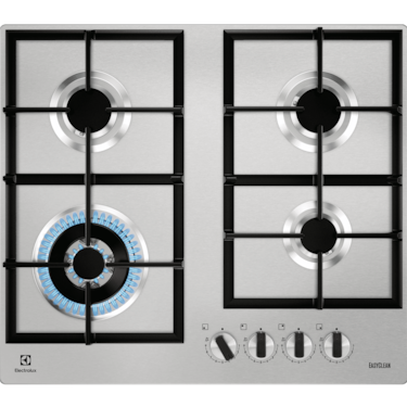 60cm built-in gas hob with 4 burners &amp; Powerful Wok burner