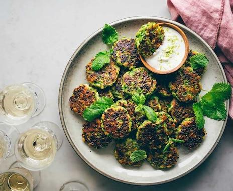 Mini Green Pea Halloumi Patties